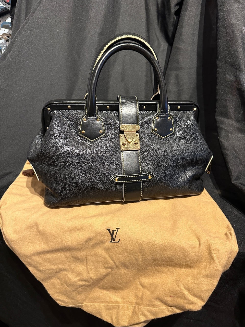 Louis Vuitton Suhali L'Ingenieux PM Black Leather Doctor Bag with Gold Hardware - Picture 1 of 12
